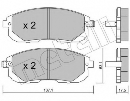 Комплект тормозных колодок, дисковый тормоз Metelli 22-0876-1 (фото 1)