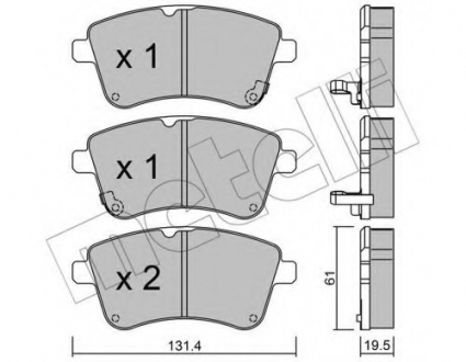 Комплект тормозных колодок, дисковый тормоз Metelli 22-0913-0 (фото 1)