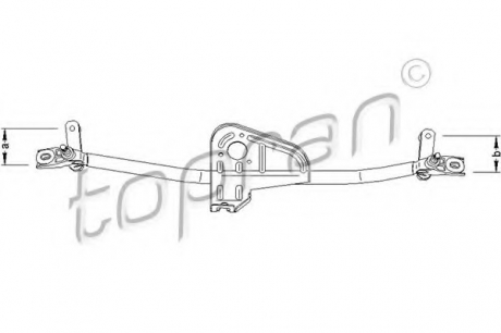 Система тяг и рычагов привода стеклоочистителя TOPRAN / HANS PRIES 110 695 (фото 1)