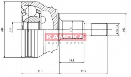 ШРУС, внеш. 36/30/53MM AUDI A3 96->,SKODA OCTAVI KAMOKA 6680 (фото 1)