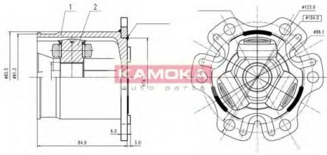 ШРУС, внутр. 34/88,2MM FORD GALAXY 00->,SEAT ALH KAMOKA 8709 (фото 1)