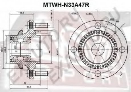 СТУПИЦА Задняя С КОЛЬЦОМ АБС (MTWH-N33A47R) ASVA MTWHN33A47R (фото 1)