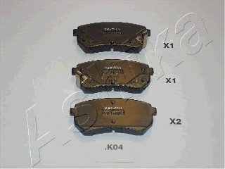 Комплект тормозных колодок, дисковый тормоз ASHIKA 51-0K-004 (фото 1)