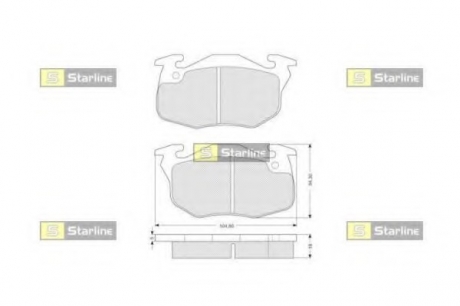 Комплект тормозных колодок, дисковый тормоз STARLINE BD S107 (фото 1)