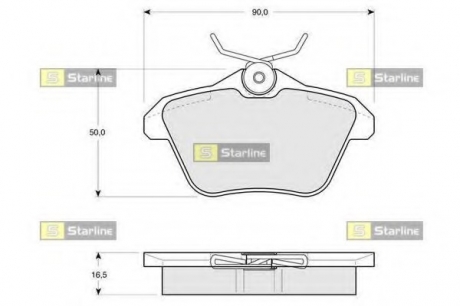 Комплект тормозных колодок, дисковый тормоз STARLINE BD S206 (фото 1)