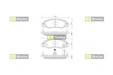 Комплект тормозных колодок, дисковый тормоз STARLINE BD S263 (фото 1)