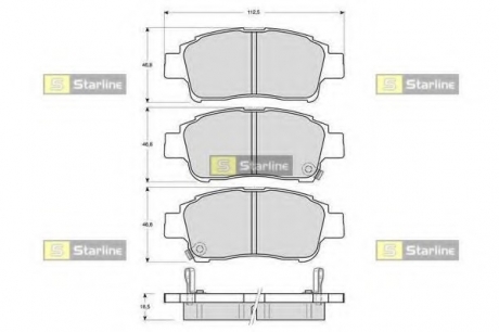 Комплект тормозных колодок, дисковый тормоз STARLINE BD S317 (фото 1)