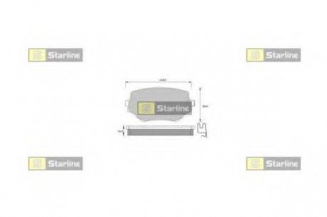 Комплект тормозных колодок, дисковый тормоз STARLINE BD S397 (фото 1)