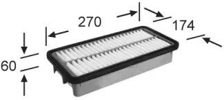 Фильтр воздушный (28113-2B000) 270/174/60 JS ASAKASHI A0458 (фото 1)