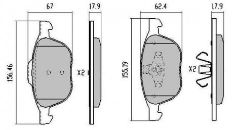 Комплект тормозных колодок, дисковый тормоз FREMAX FBP-1362 (фото 1)