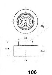 Устройство для натяжения ремня, ремень ГРМ ASHIKA 45-01-106 (фото 1)