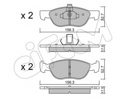 Комплект тормозных колодок, дисковый тормоз CIFAM 822-082-2 (фото 1)