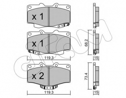 Комплект тормозных колодок, дисковый тормоз CIFAM 822-129-0 (фото 1)