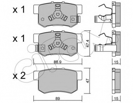 Комплект тормозных колодок, дисковый тормоз CIFAM 822-173-1 (фото 1)