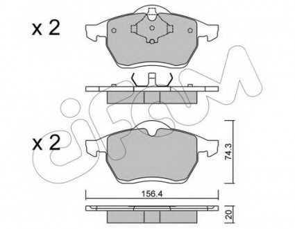 Комплект тормозных колодок, дисковый тормоз CIFAM 822-279-0 (фото 1)