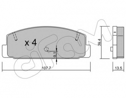 Комплект тормозных колодок, дисковый тормоз CIFAM 822-302-1 (фото 1)
