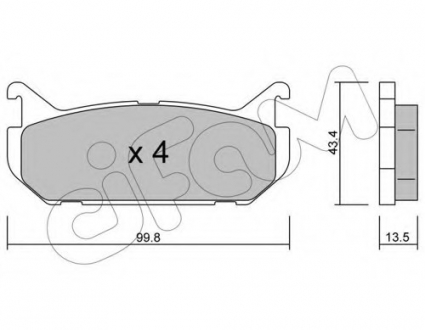 Комплект тормозных колодок, дисковый тормоз CIFAM 822-303-0 (фото 1)