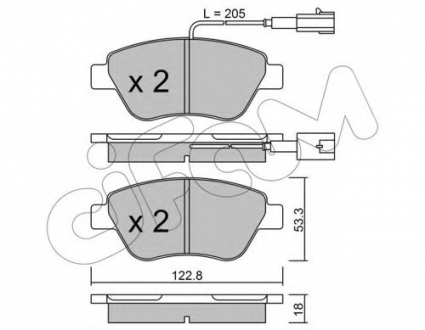 Комплект тормозных колодок, дисковый тормоз CIFAM 822-321-3 (фото 1)