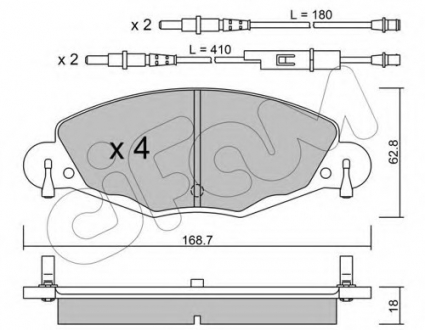 Комплект тормозных колодок, дисковый тормоз CIFAM 822-332-0 (фото 1)