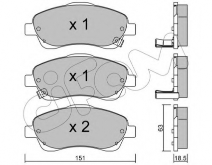 Комплект тормозных колодок, дисковый тормоз CIFAM 822-450-0 (фото 1)