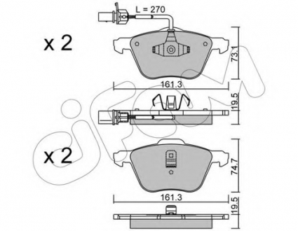 Комплект тормозных колодок, дисковый тормоз CIFAM 822-551-0 (фото 1)