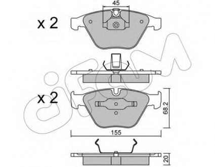 Комплект тормозных колодок, дисковый тормоз CIFAM 822-558-4 (фото 1)