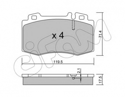 Комплект тормозных колодок, дисковый тормоз CIFAM 822-563-0 (фото 1)