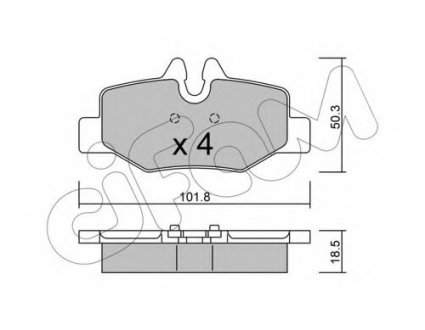 Комплект тормозных колодок, дисковый тормоз CIFAM 822-576-0 (фото 1)