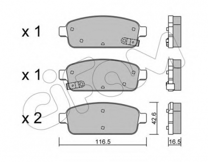Комплект тормозных колодок, дисковый тормоз CIFAM 822-840-0 (фото 1)