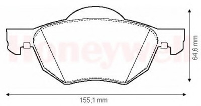 Комплект тормозных колодок, дисковый тормоз Bendix 572480B (фото 1)