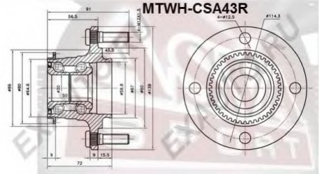 СТУПИЦА Задняя С КОЛЬЦОМ АБС (MTWH-CSA43R) ASVA MTWHCSA43R (фото 1)