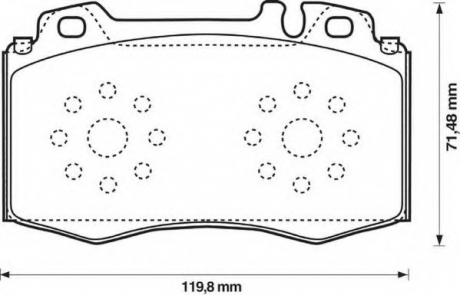 Комплект тормозных колодок, дисковый тормоз Jurid 573092JC (фото 1)
