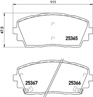 Комплект тормозных колодок, дисковый тормоз TEXTAR 2536501 (фото 1)