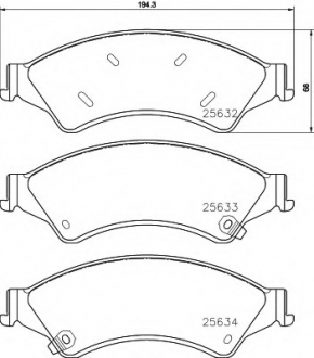 Комплект тормозных колодок, дисковый тормоз TEXTAR 2563201 (фото 1)