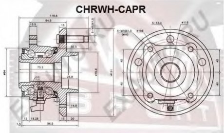 СТУПИЦА Задняя С ДАТЧИКОМ АБС (CHRWH-CAPR) ASVA CHRWHCAPR (фото 1)