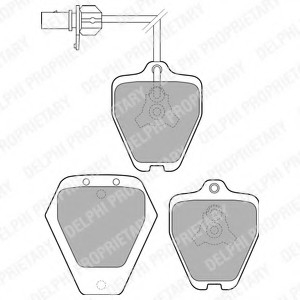 Комплект тормозных колодок, дисковый тормоз Delphi LP1760 (фото 1)