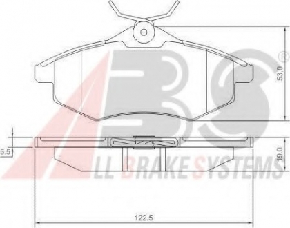 Гальмівні колодки пер. Citroen C2/C3 02- (TRW) (122,5x53x19) A.B.S. 37307 (фото 1)