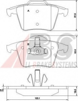 Комплект тормозных колодок, дисковый тормоз A.B.S. A.B.S. 37343 (фото 1)