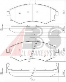 Колодки торм пер Hyundai Elantra/Matrix -03 A.B.S. A.B.S. 37403 (фото 1)