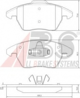 Гальмівні колодки пер. Citroen C4/Peugeot 207/208/307/308/Jetta IV 07- A.B.S. 37429 (фото 1)