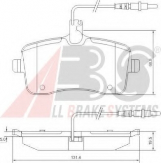 Комплект тормозных колодок, дисковый тормоз A.B.S. A.B.S. 37430 (фото 1)