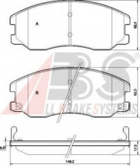 Гальмівні колодки пер. Chevrolet Captiva 06- (akebono) A.B.S. 37582 (фото 1)