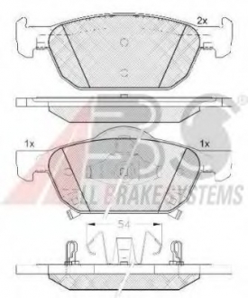 Комплект тормозных колодок, дисковый тормоз A.B.S. A.B.S. 37720 (фото 1)