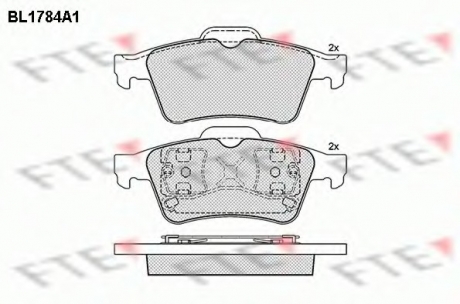 Комплект тормозных колодок, дисковый тормоз FTE BL1784A1 (фото 1)