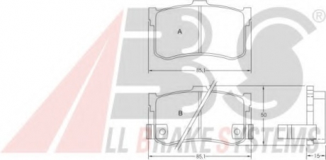 Комплект тормозных колодок, дисковый тормоз A.B.S. A.B.S. 36627 (фото 1)
