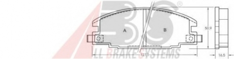 Комплект тормозных колодок, дисковый тормоз A.B.S. A.B.S. 36632 (фото 1)