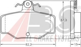 Колодка гальм. NISSAN Almera / Primera задн. (вир-во) A.B.S. 36741 (фото 1)