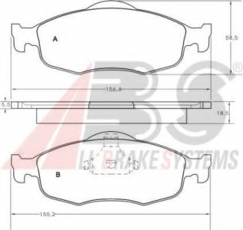 Колодка гальм. FORD Cougar / Mondeo / Scorpio передн. (вир-во) A.B.S. 36809 (фото 1)