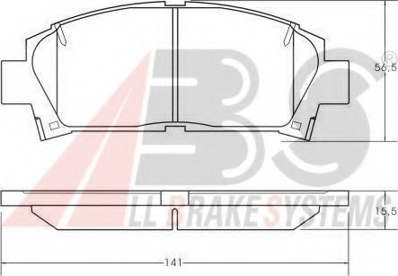 Гальмівні колодки пер. Avensis/Camry/Carina 89-03 A.B.S. 36866 (фото 1)