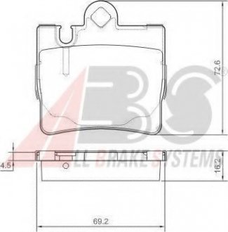 Комплект тормозных колодок, дисковый тормоз A.B.S. A.B.S. 37150 (фото 1)